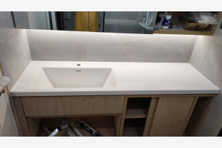 TAILOR-MADE SINK With Staron color SI414 Table Countertop